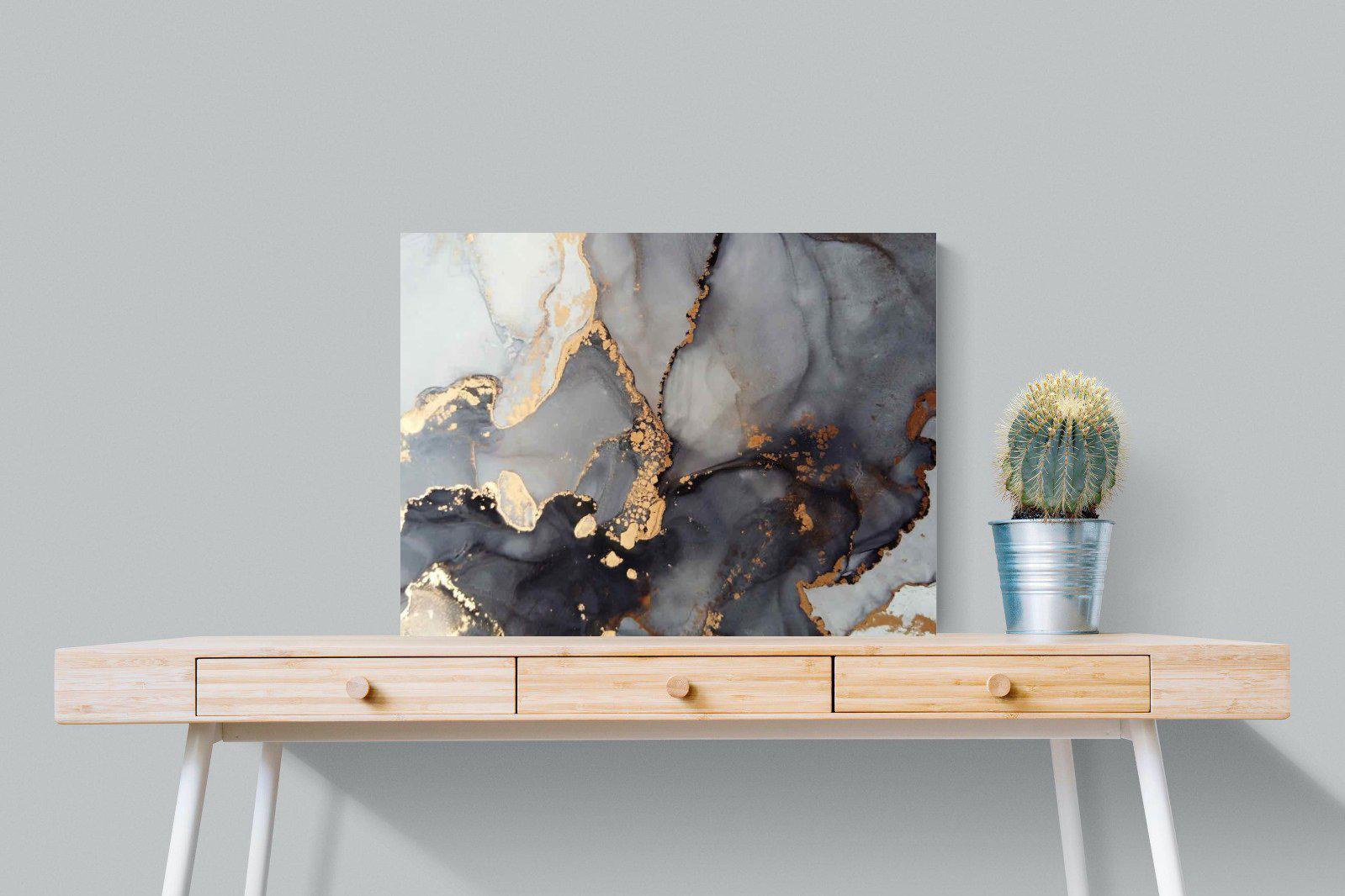 Dark Marble-Wall_Art-80 x 60cm-Mounted Canvas-No Frame-Pixalot