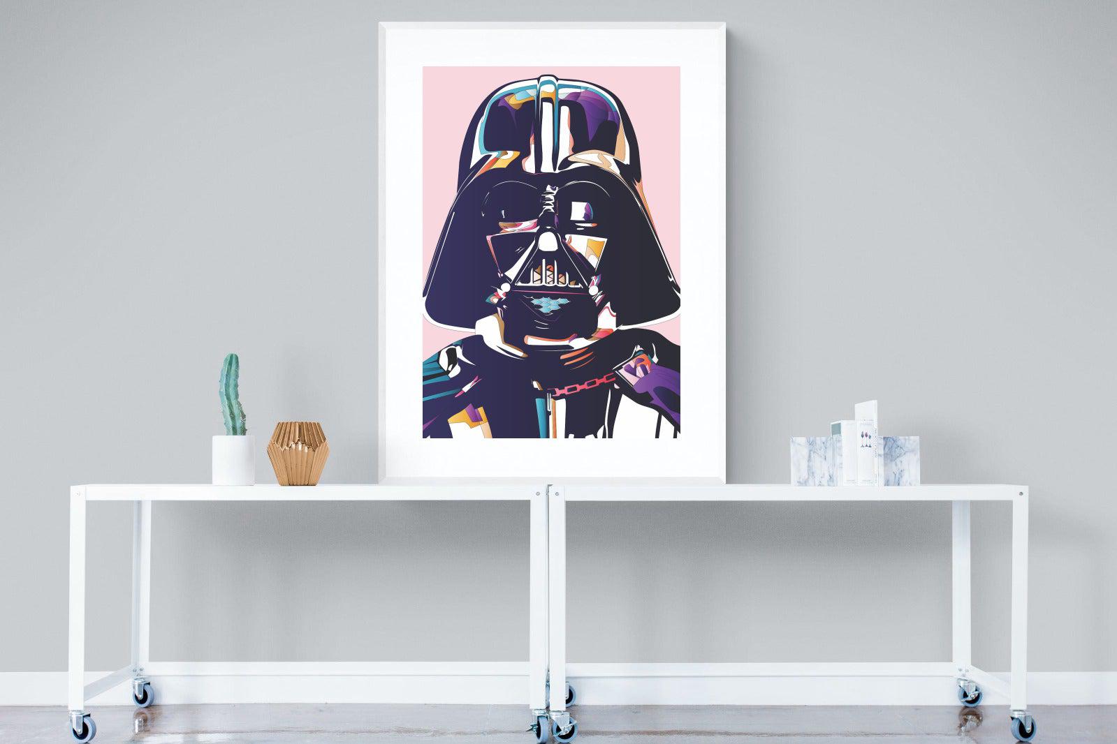 Darth Vader-Wall_Art-90 x 120cm-Framed Print-White-Pixalot