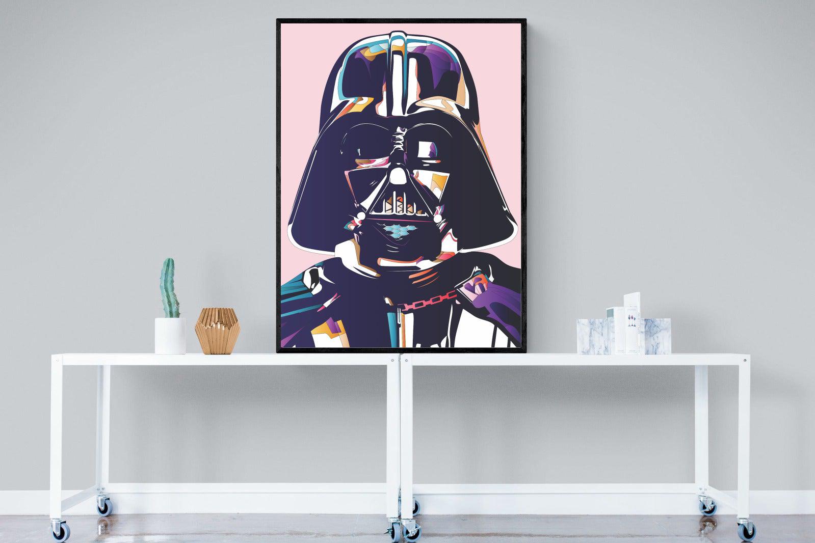 Darth Vader-Wall_Art-90 x 120cm-Mounted Canvas-Black-Pixalot