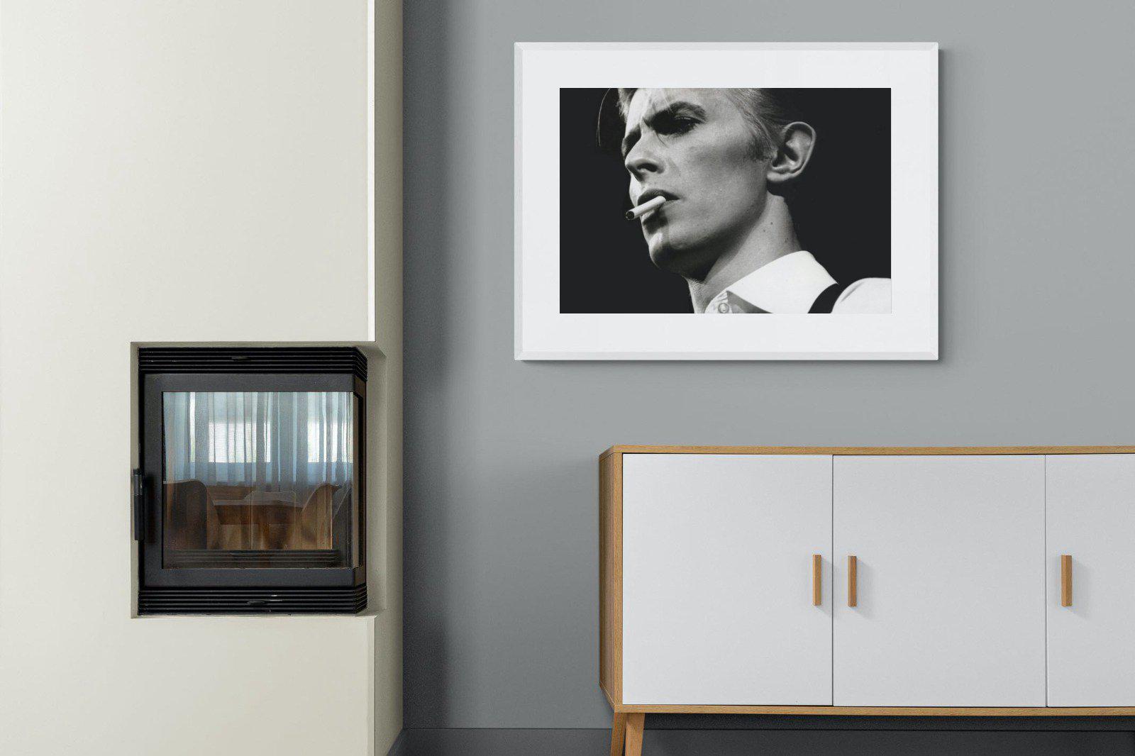David Bowie-Wall_Art-100 x 75cm-Framed Print-White-Pixalot