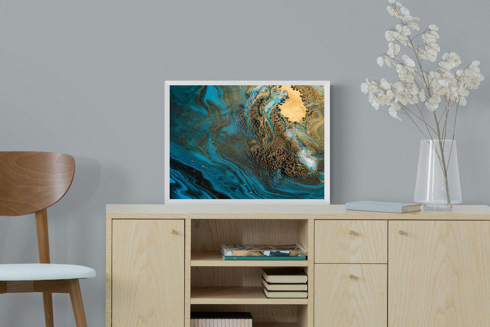 Deep Blue Gold-Wall_Art-60 x 45cm-Mounted Canvas-White-Pixalot