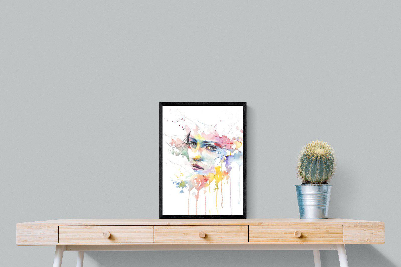 Deep in Thought-Wall_Art-45 x 60cm-Mounted Canvas-Black-Pixalot