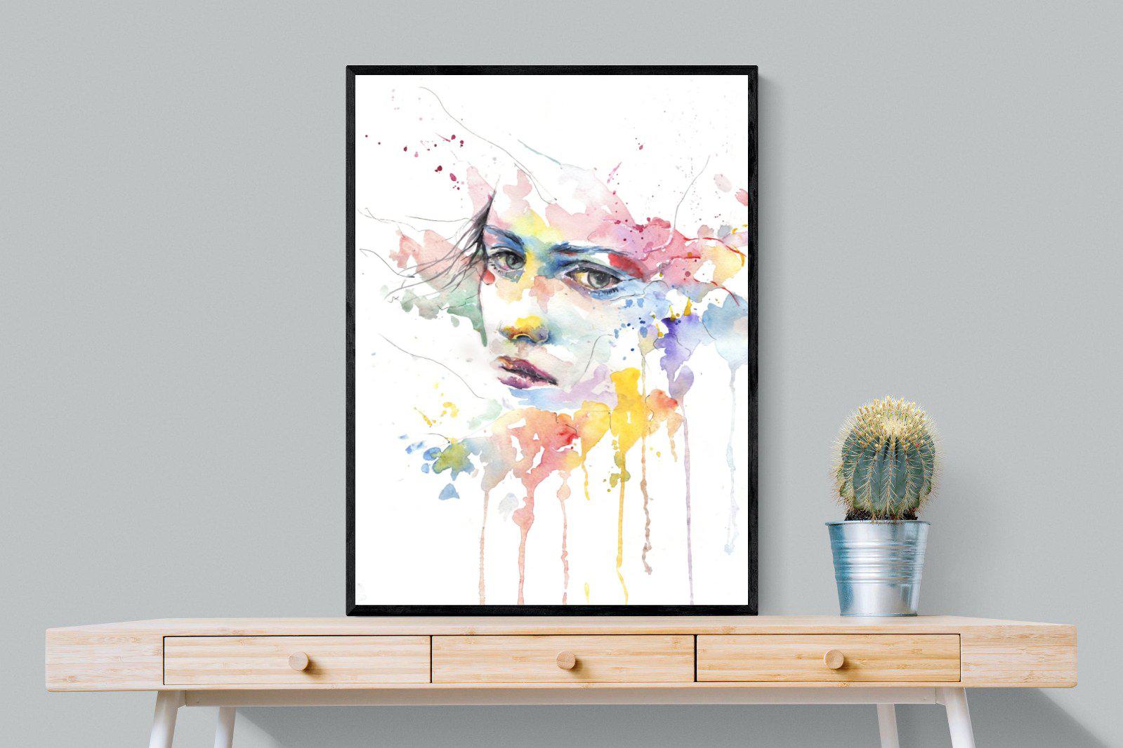 Deep in Thought-Wall_Art-75 x 100cm-Mounted Canvas-Black-Pixalot