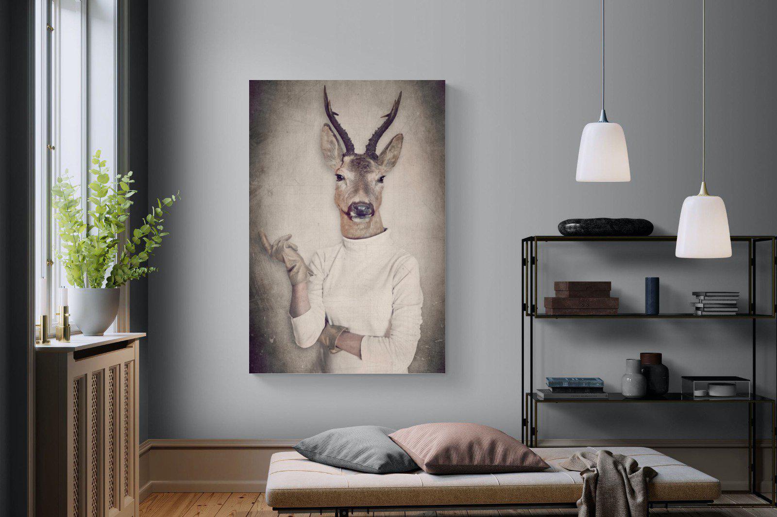 Deer Head-Wall_Art-120 x 180cm-Mounted Canvas-No Frame-Pixalot