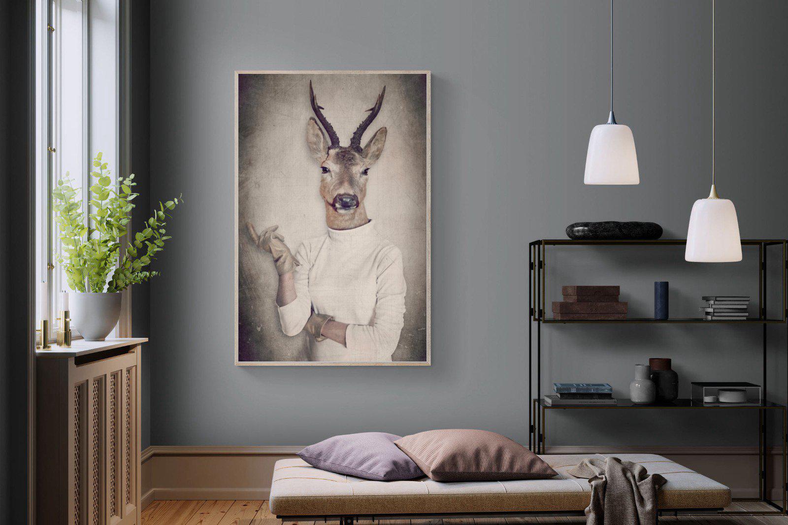 Deer Head-Wall_Art-120 x 180cm-Mounted Canvas-Wood-Pixalot