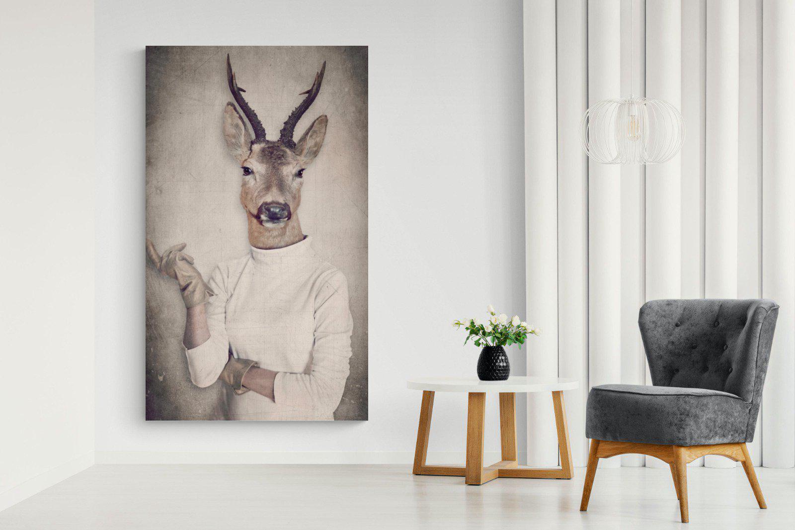 Deer Head-Wall_Art-130 x 220cm-Mounted Canvas-No Frame-Pixalot