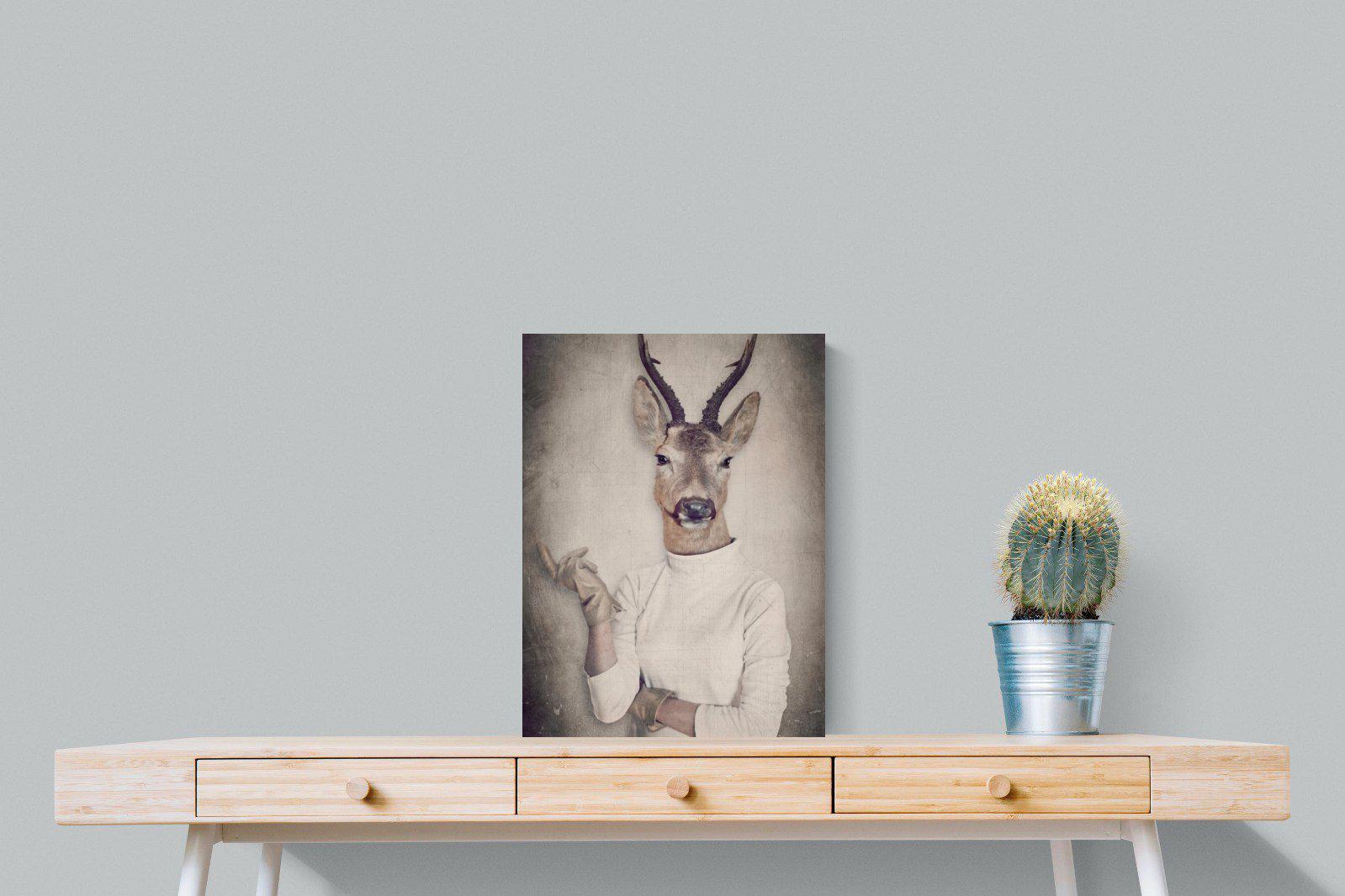 Deer Head-Wall_Art-45 x 60cm-Mounted Canvas-No Frame-Pixalot