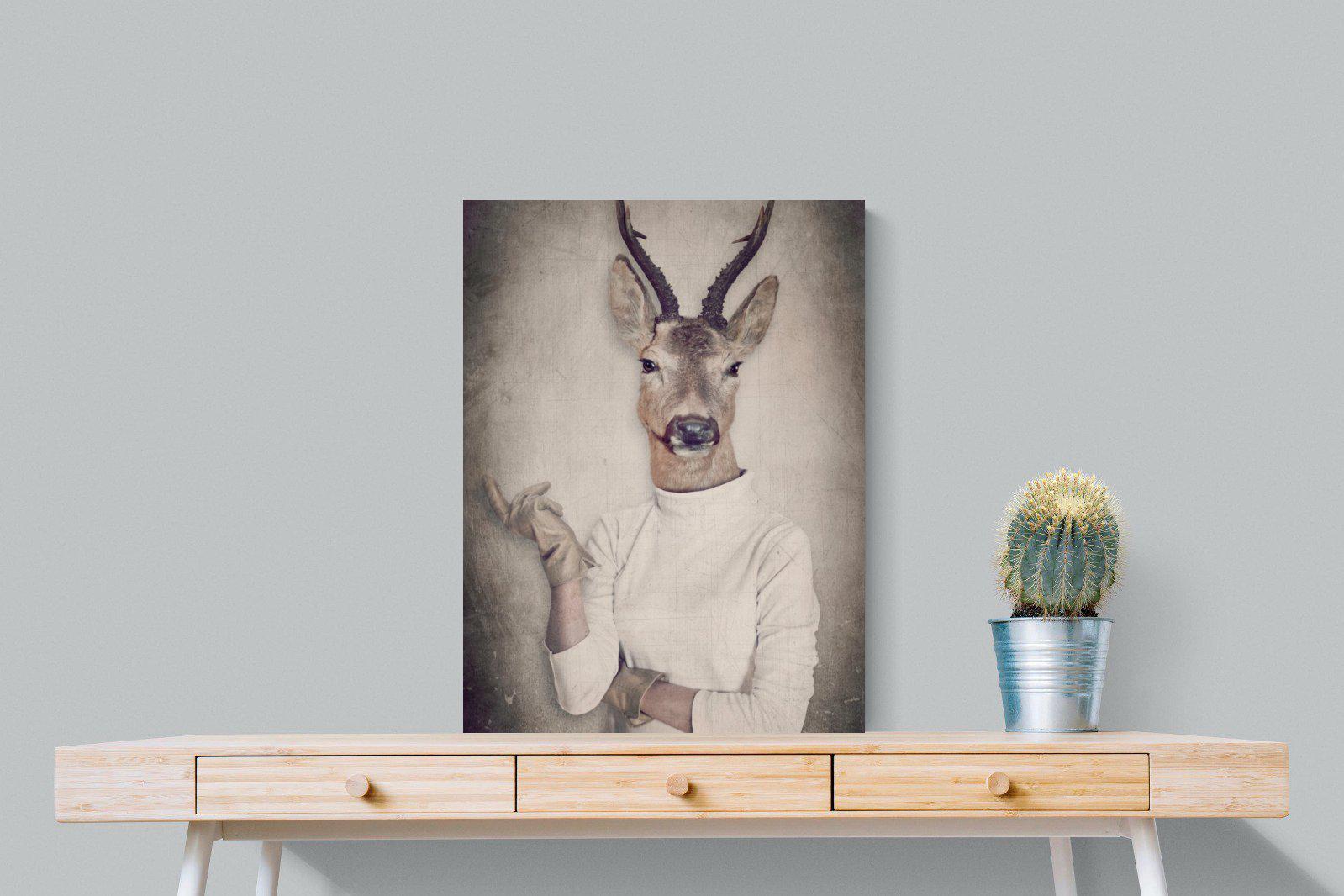 Deer Head-Wall_Art-60 x 80cm-Mounted Canvas-No Frame-Pixalot