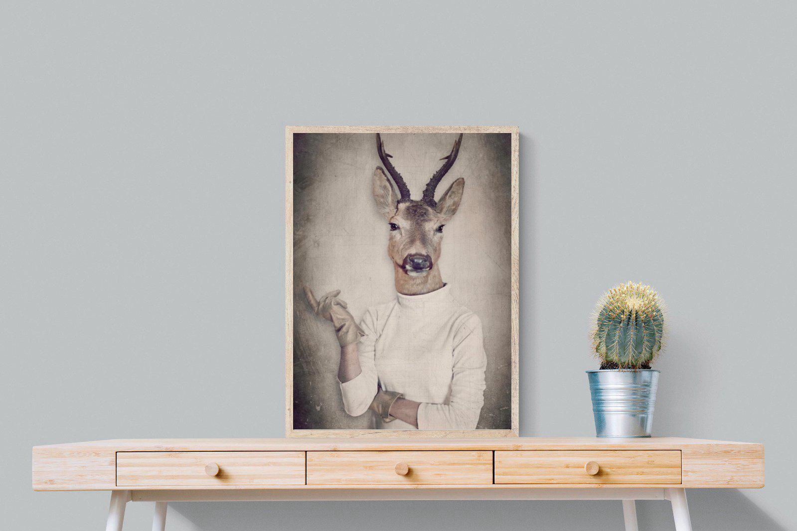 Deer Head-Wall_Art-60 x 80cm-Mounted Canvas-Wood-Pixalot