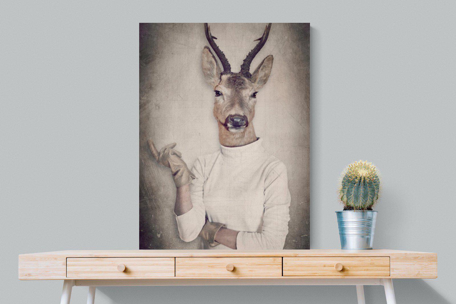Deer Head-Wall_Art-75 x 100cm-Mounted Canvas-No Frame-Pixalot
