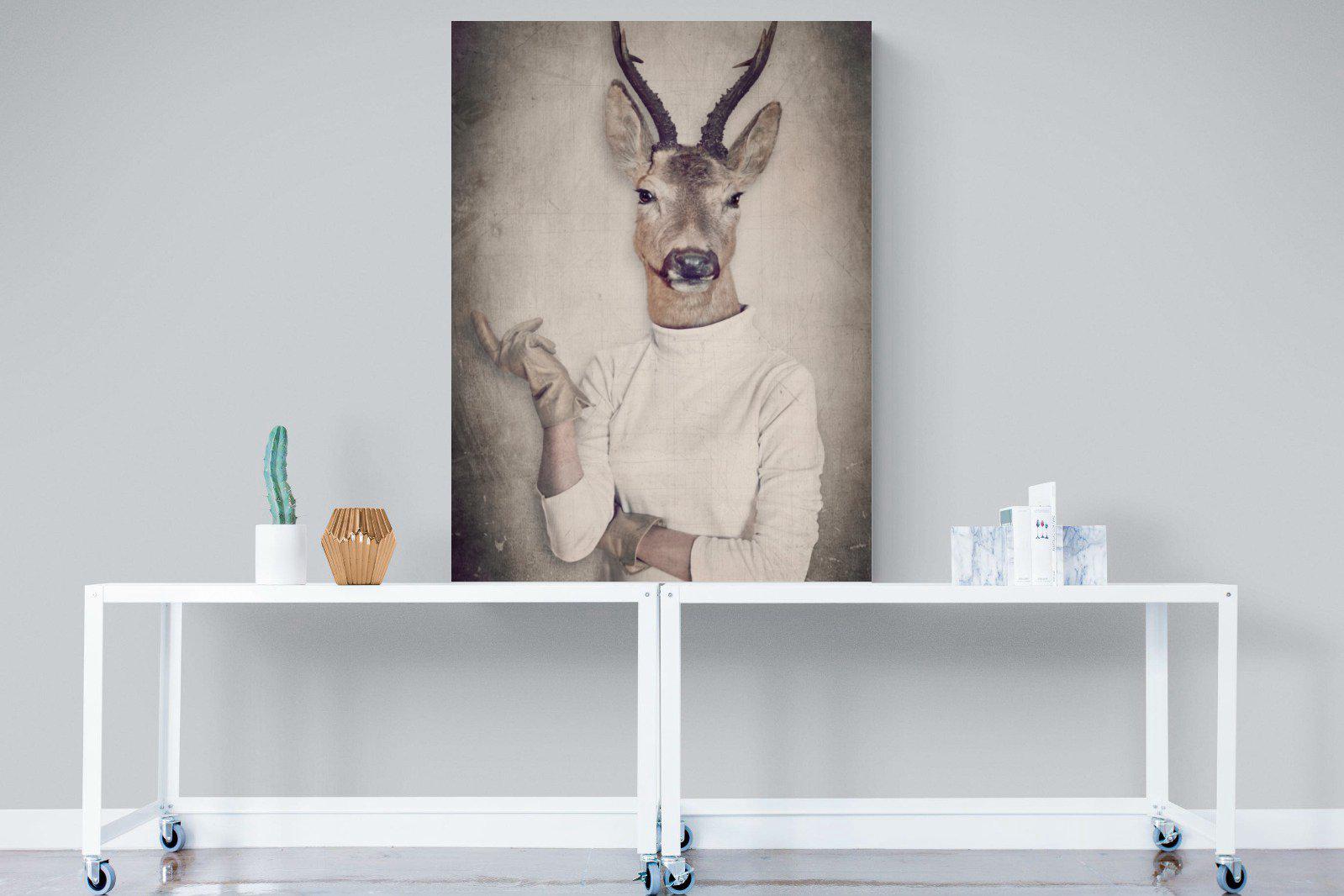 Deer Head-Wall_Art-90 x 120cm-Mounted Canvas-No Frame-Pixalot