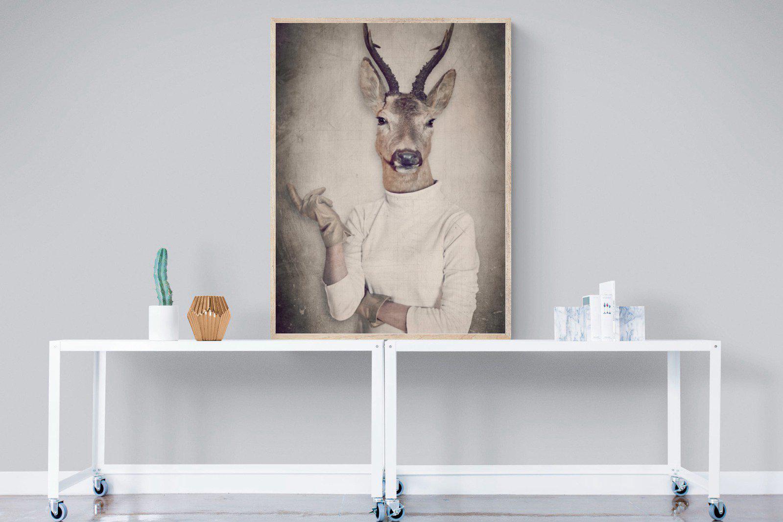 Deer Head-Wall_Art-90 x 120cm-Mounted Canvas-Wood-Pixalot