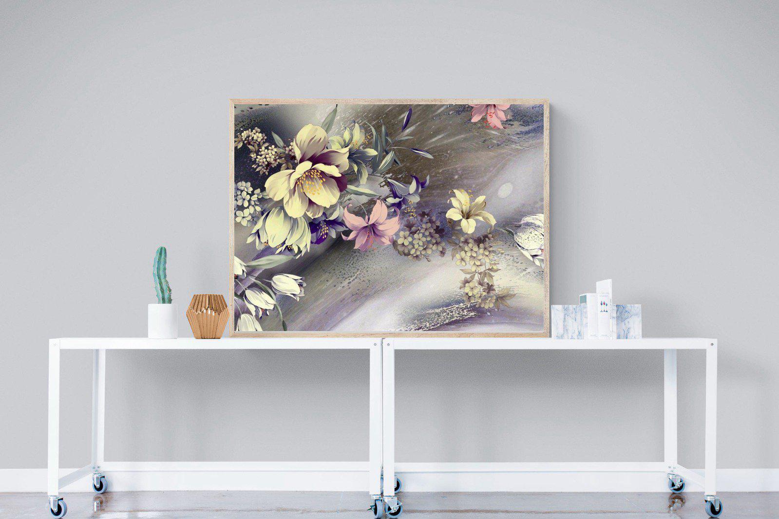 Delicate Floral-Wall_Art-120 x 90cm-Mounted Canvas-Wood-Pixalot