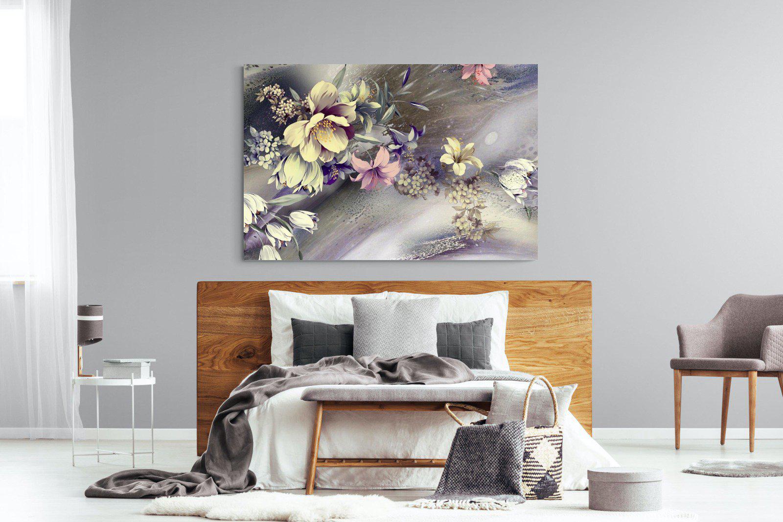 Delicate Floral-Wall_Art-150 x 100cm-Mounted Canvas-No Frame-Pixalot