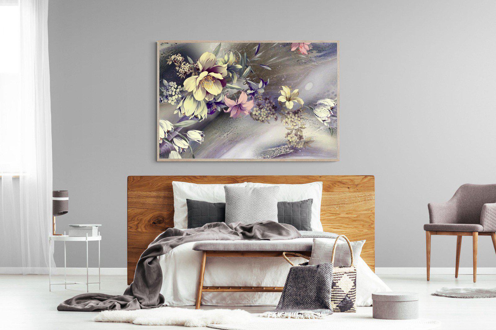 Delicate Floral-Wall_Art-150 x 100cm-Mounted Canvas-Wood-Pixalot