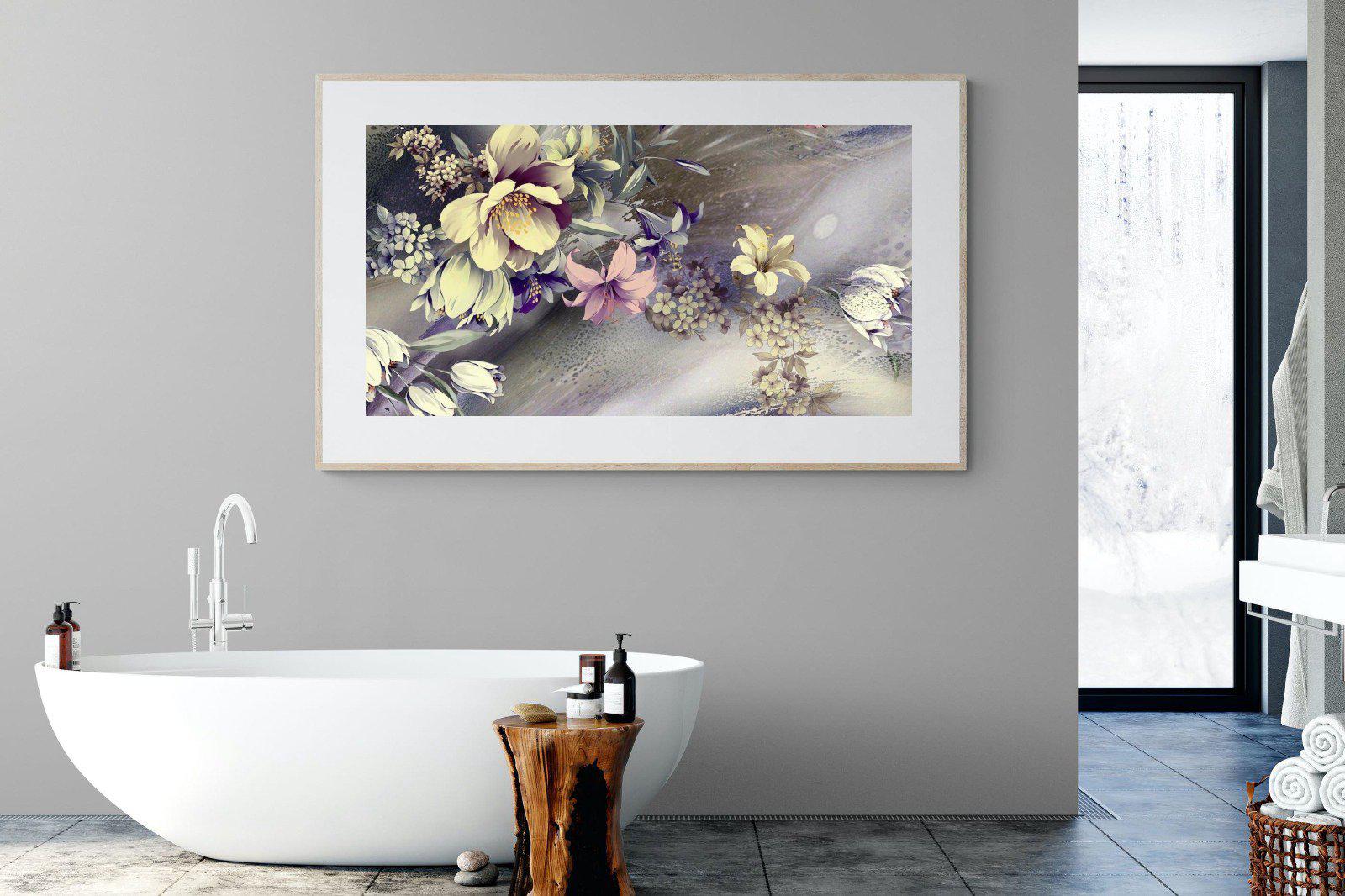 Delicate Floral-Wall_Art-180 x 110cm-Framed Print-Wood-Pixalot