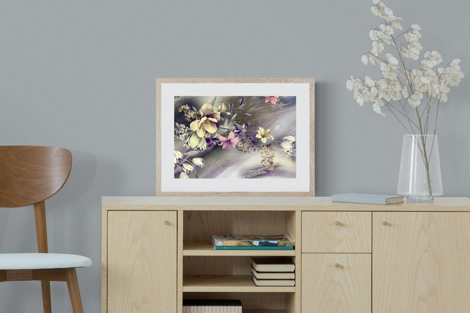 Delicate Floral-Wall_Art-60 x 45cm-Framed Print-Wood-Pixalot