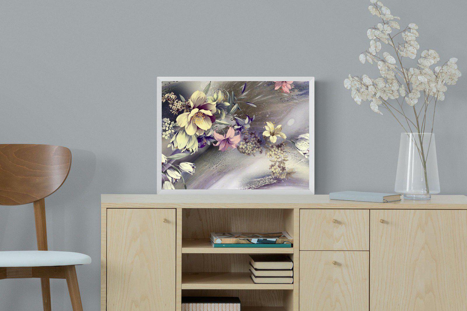 Delicate Floral-Wall_Art-60 x 45cm-Mounted Canvas-White-Pixalot