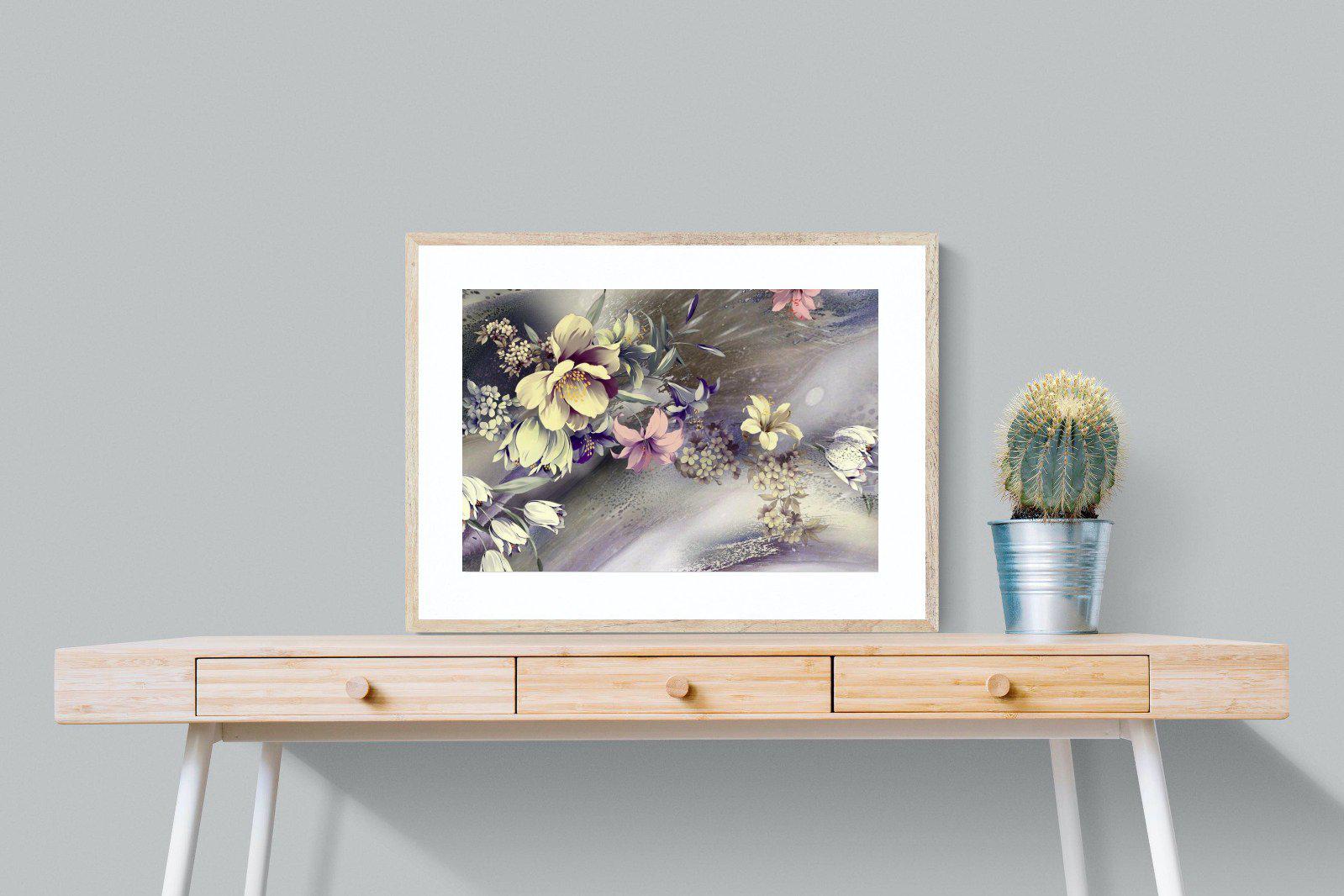Delicate Floral-Wall_Art-80 x 60cm-Framed Print-Wood-Pixalot