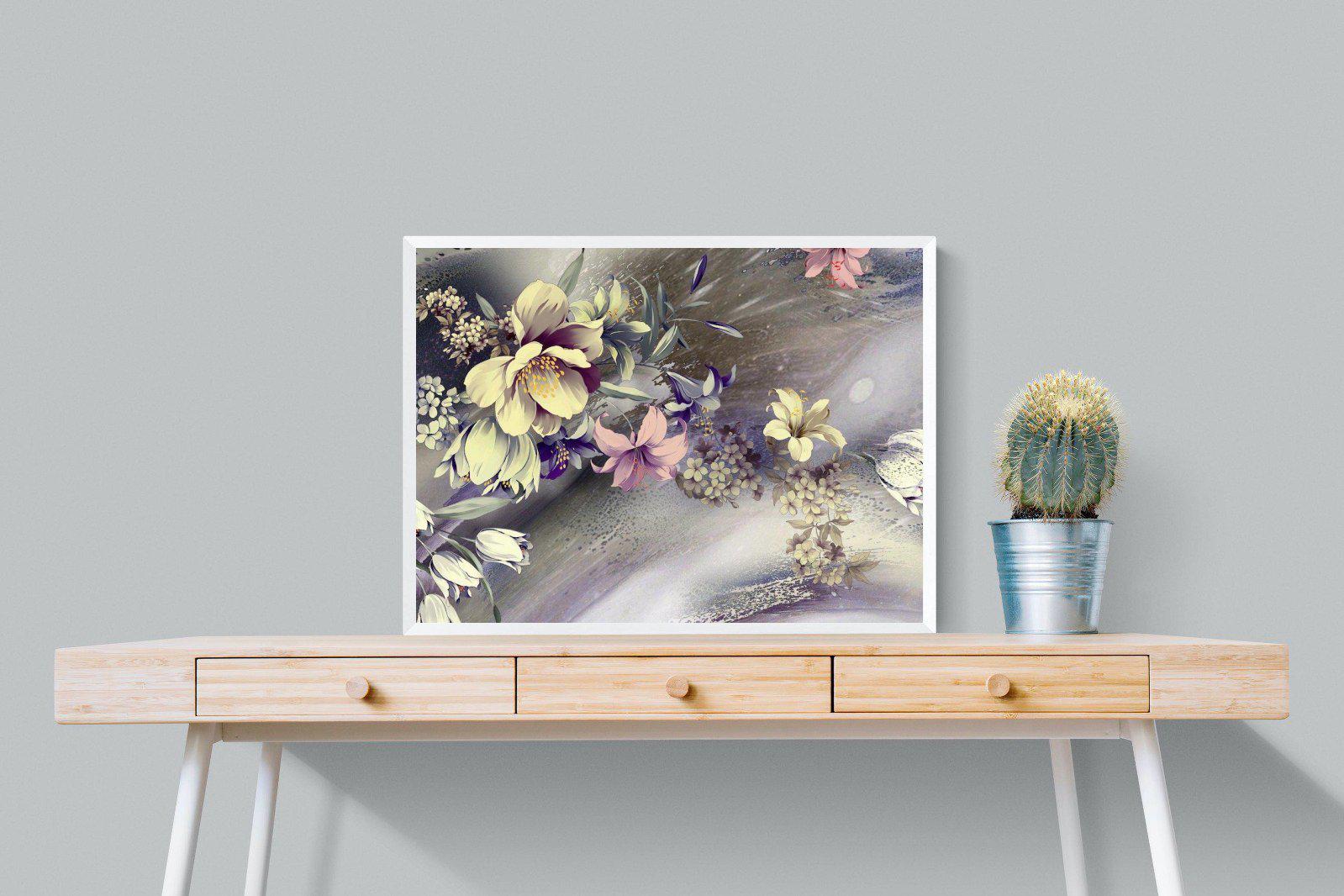 Delicate Floral-Wall_Art-80 x 60cm-Mounted Canvas-White-Pixalot
