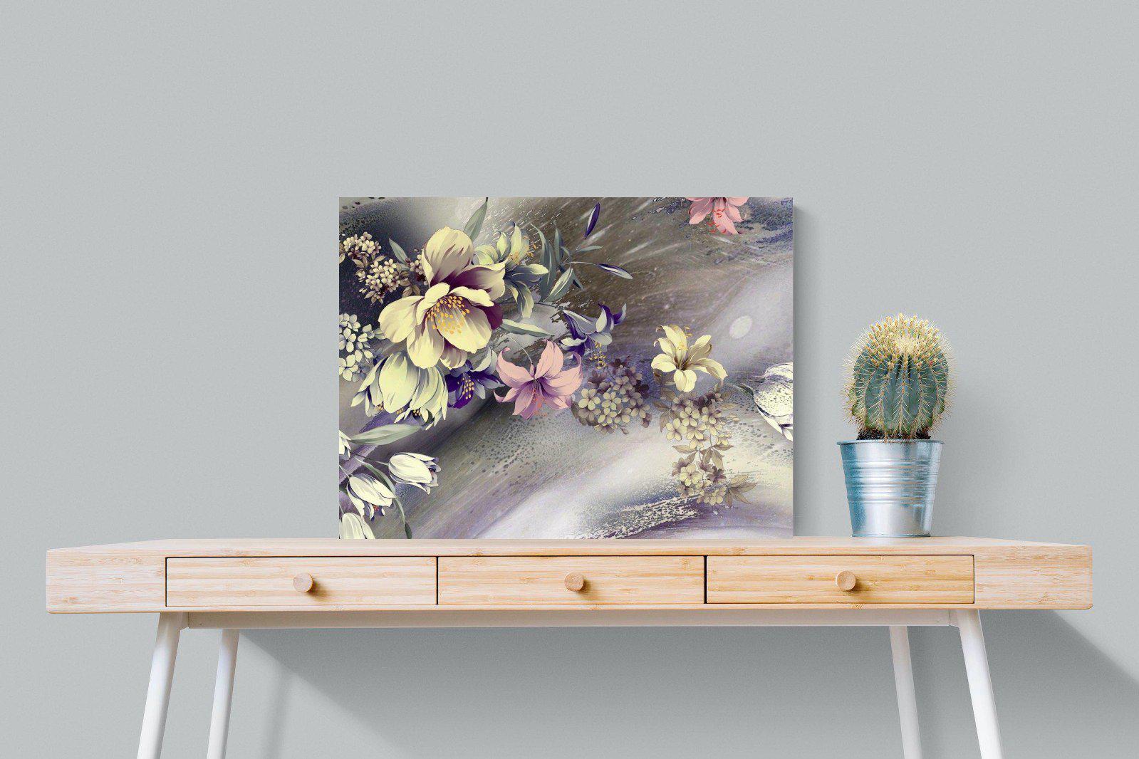 Delicate Floral-Wall_Art-80 x 60cm-Mounted Canvas-No Frame-Pixalot