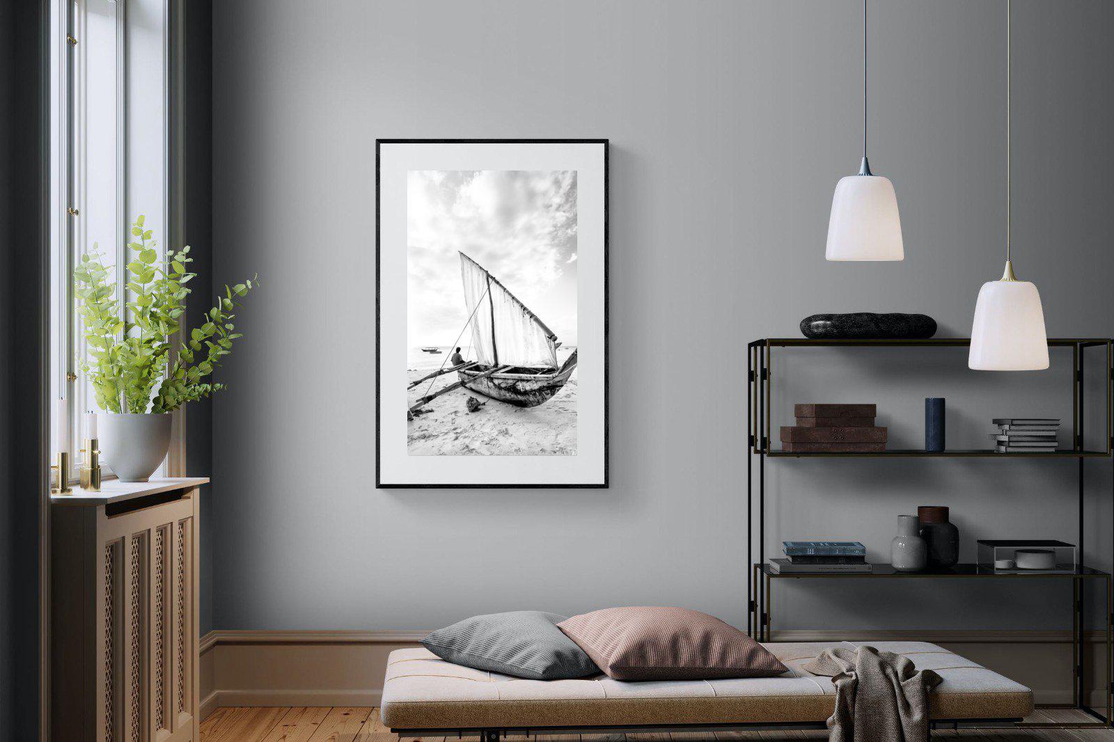 Dhow-Wall_Art-100 x 150cm-Framed Print-Black-Pixalot