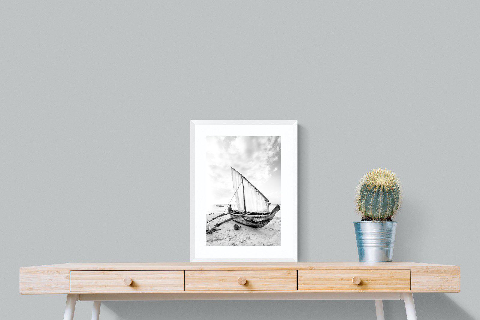 Dhow-Wall_Art-45 x 60cm-Framed Print-White-Pixalot