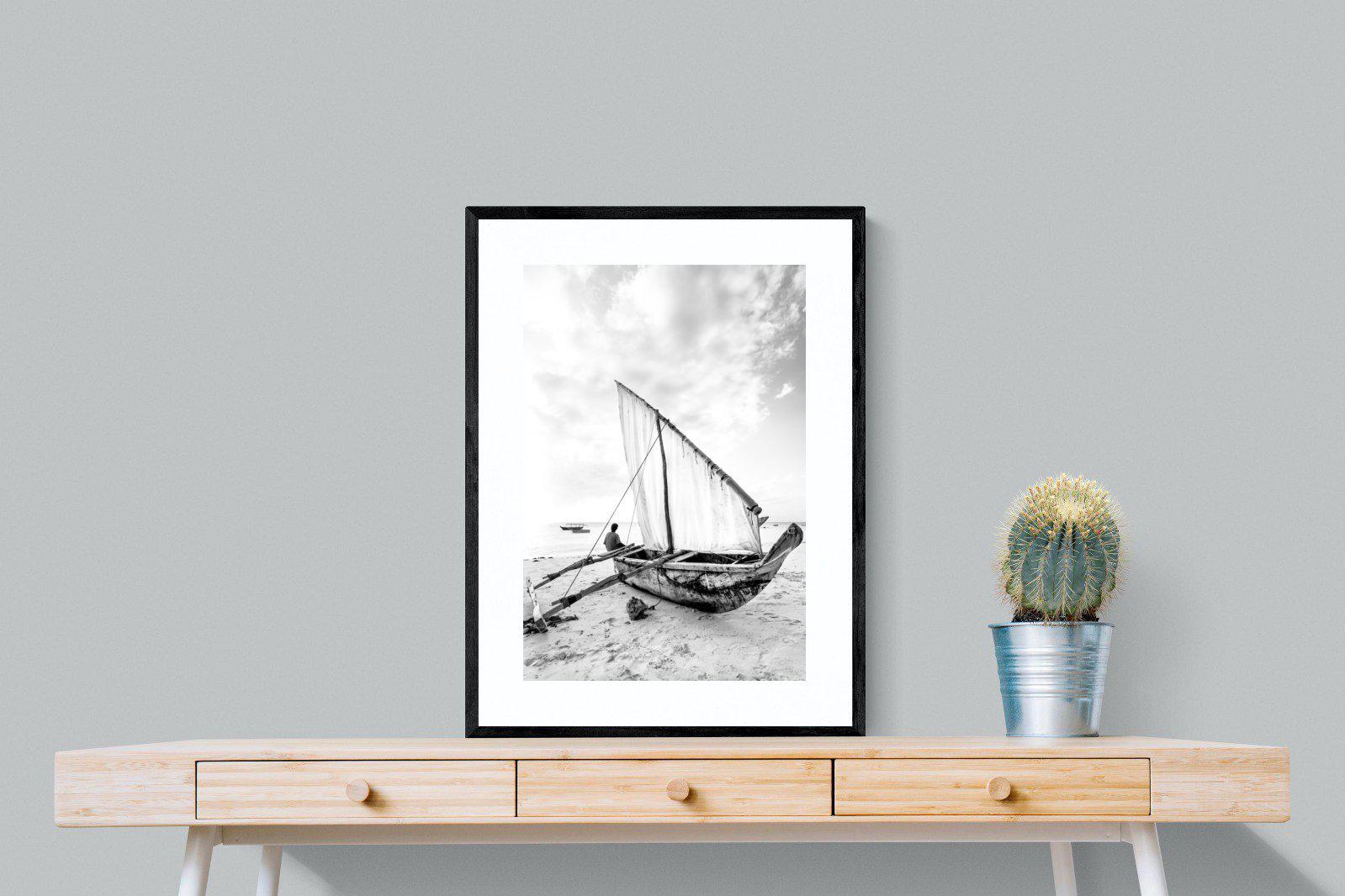 Dhow-Wall_Art-60 x 80cm-Framed Print-Black-Pixalot