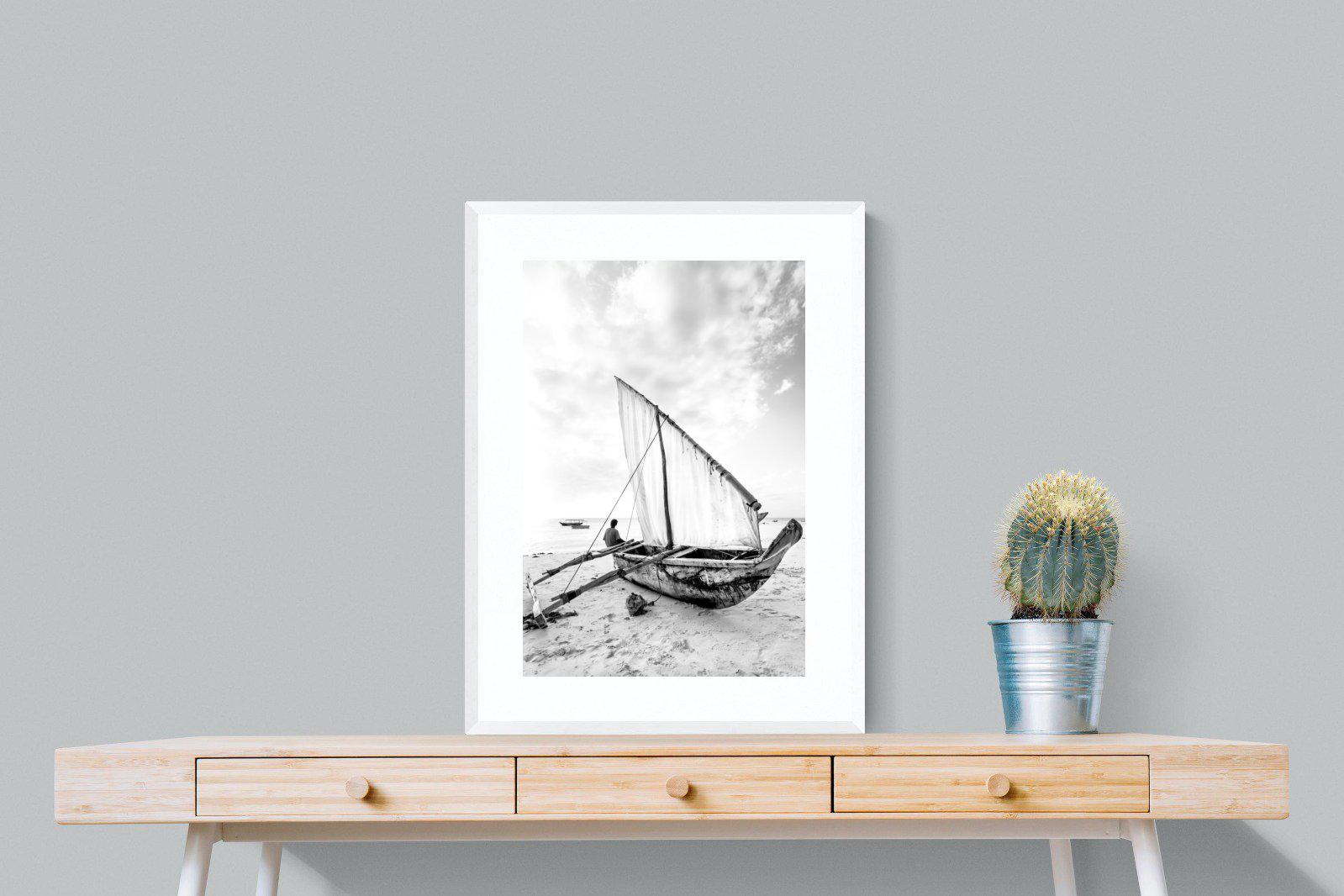 Dhow-Wall_Art-60 x 80cm-Framed Print-White-Pixalot