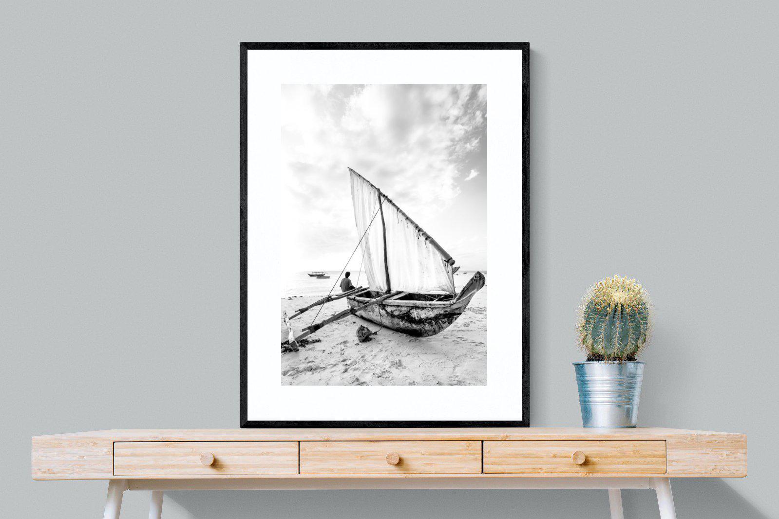 Dhow-Wall_Art-75 x 100cm-Framed Print-Black-Pixalot