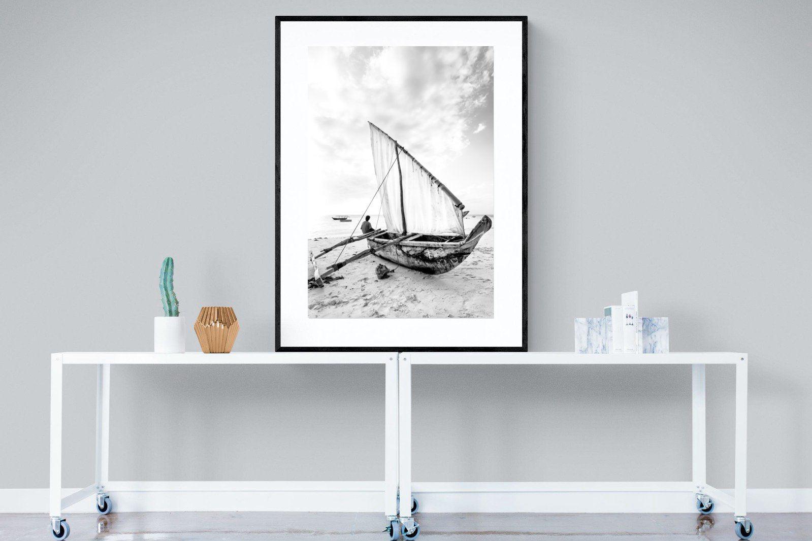 Dhow-Wall_Art-90 x 120cm-Framed Print-Black-Pixalot