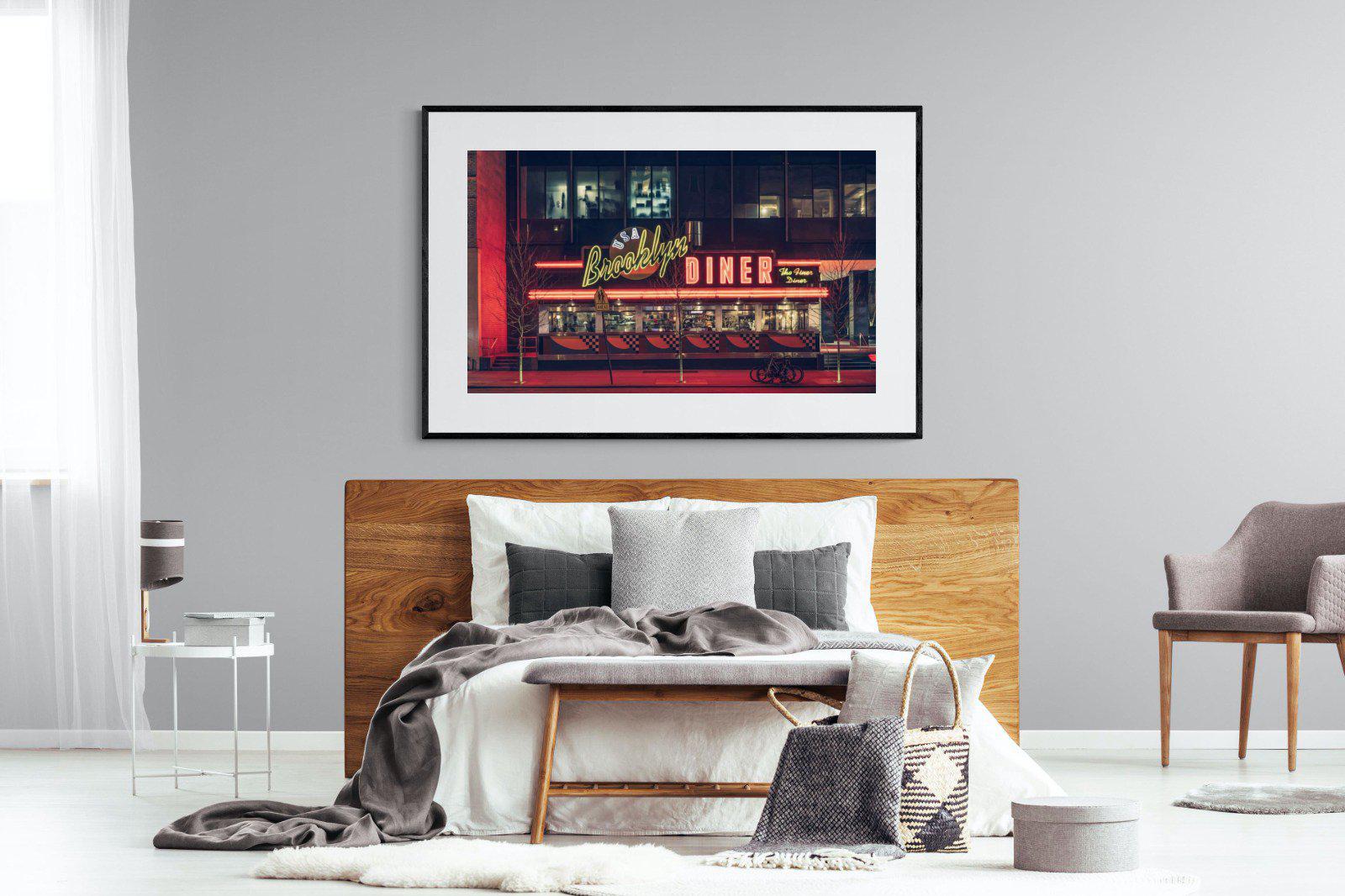 Diner-Wall_Art-150 x 100cm-Framed Print-Black-Pixalot