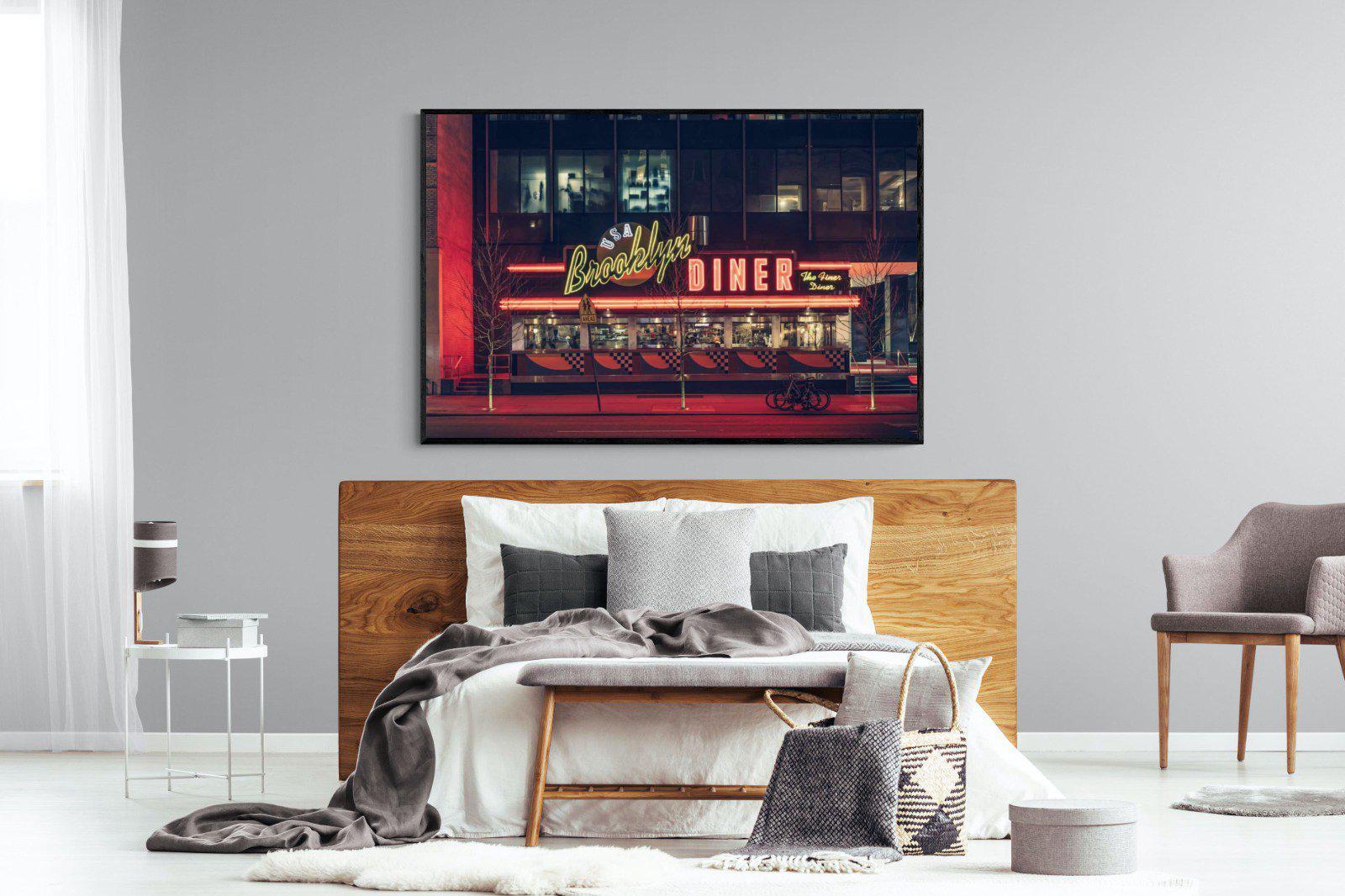 Diner-Wall_Art-150 x 100cm-Mounted Canvas-Black-Pixalot