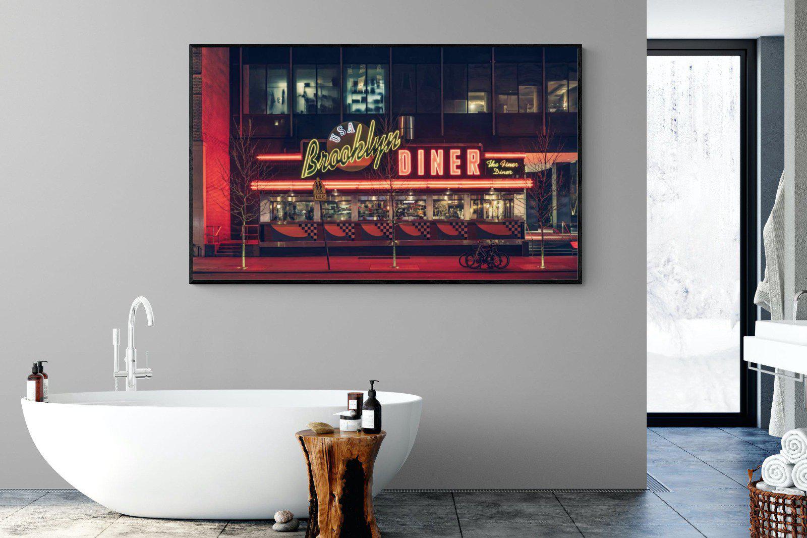 Diner-Wall_Art-180 x 110cm-Mounted Canvas-Black-Pixalot