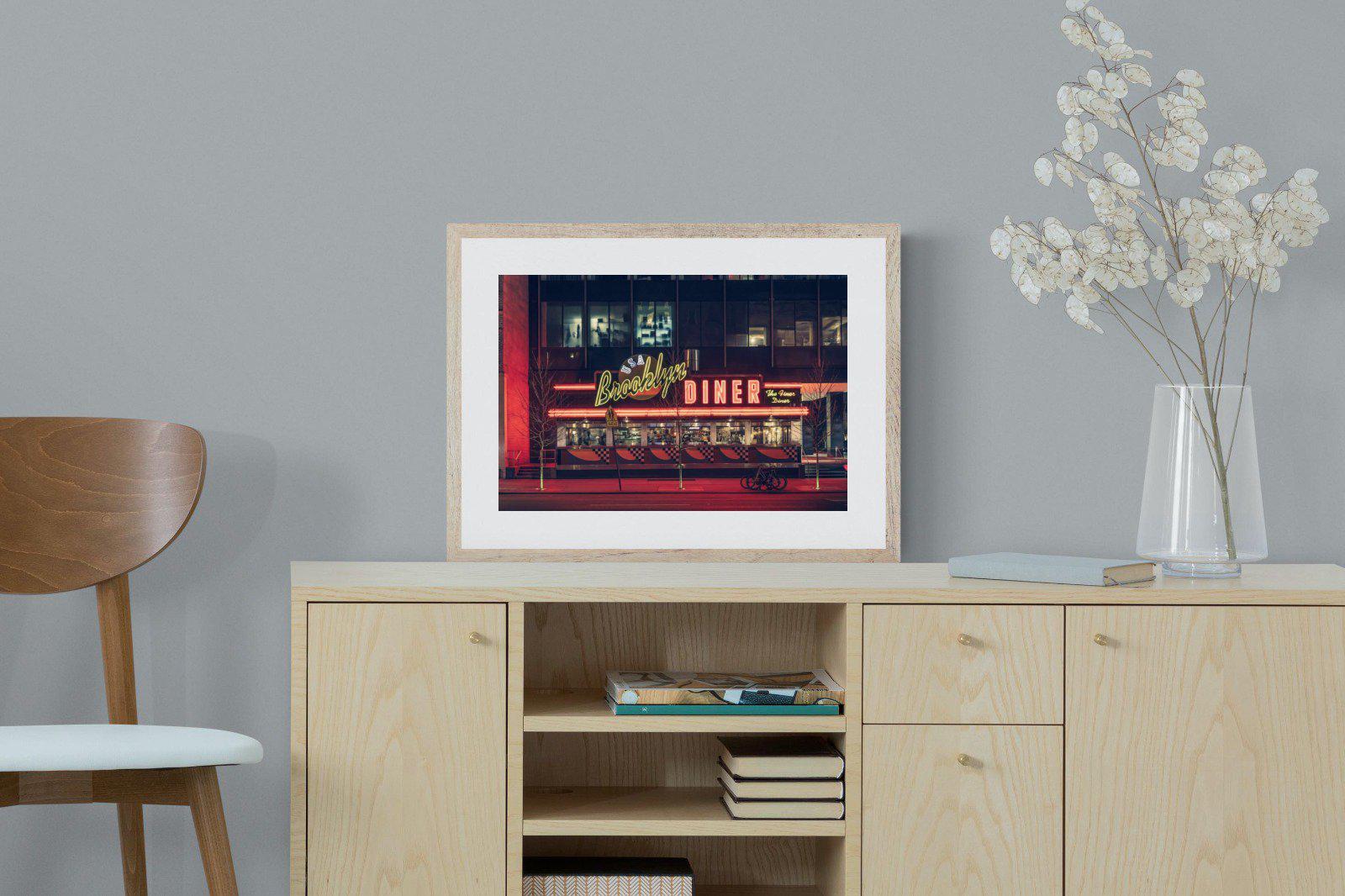 Diner-Wall_Art-60 x 45cm-Framed Print-Wood-Pixalot