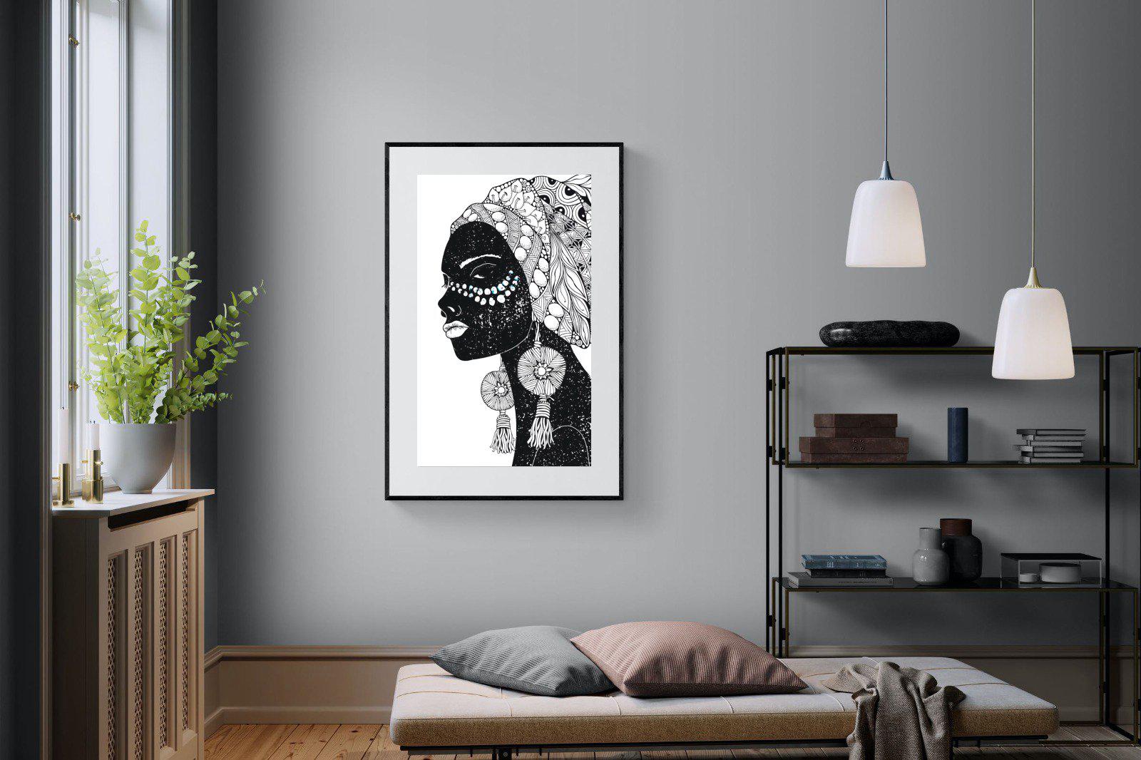 Diva D'Afrique-Wall_Art-100 x 150cm-Framed Print-Black-Pixalot