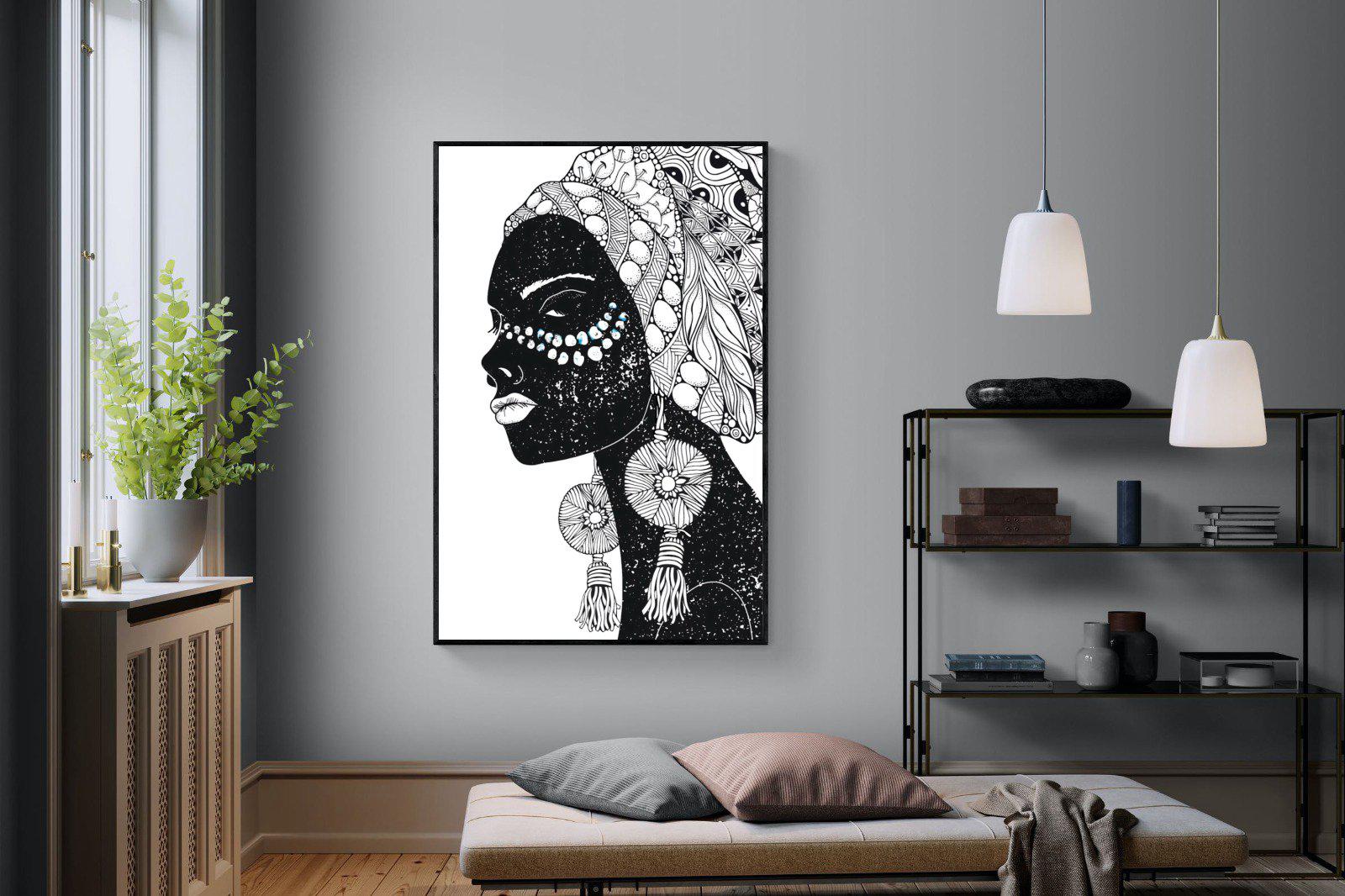 Diva D'Afrique-Wall_Art-120 x 180cm-Mounted Canvas-Black-Pixalot