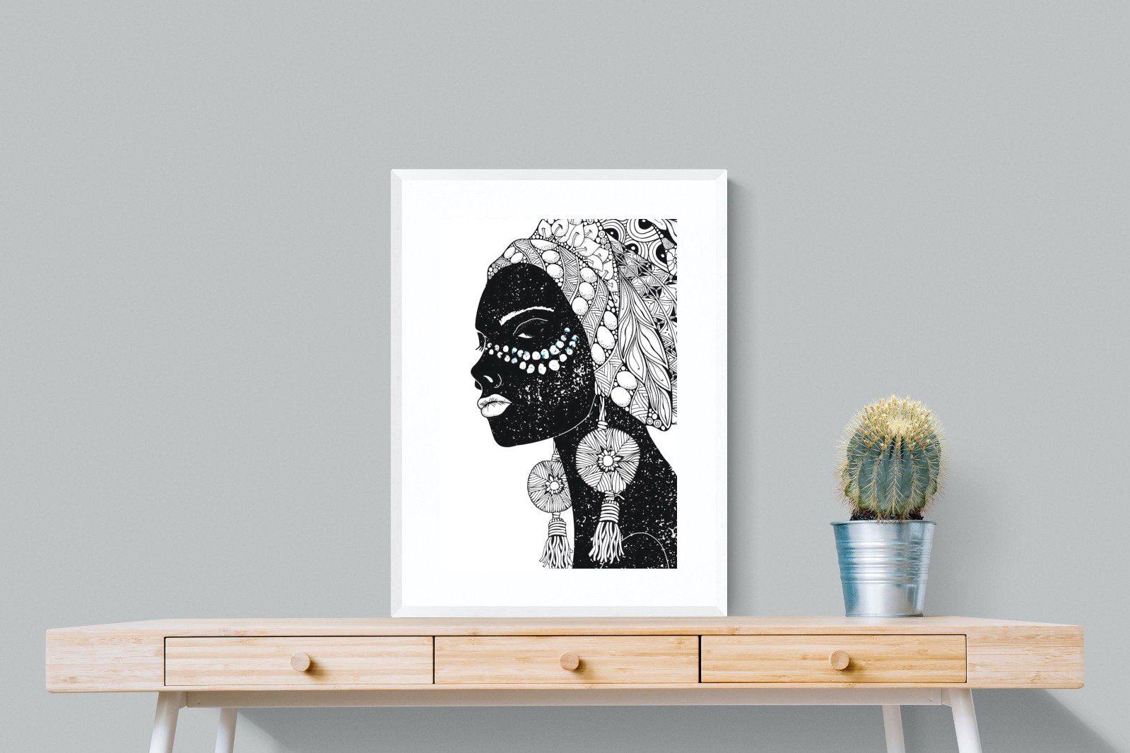 Diva D'Afrique-Wall_Art-60 x 80cm-Framed Print-White-Pixalot