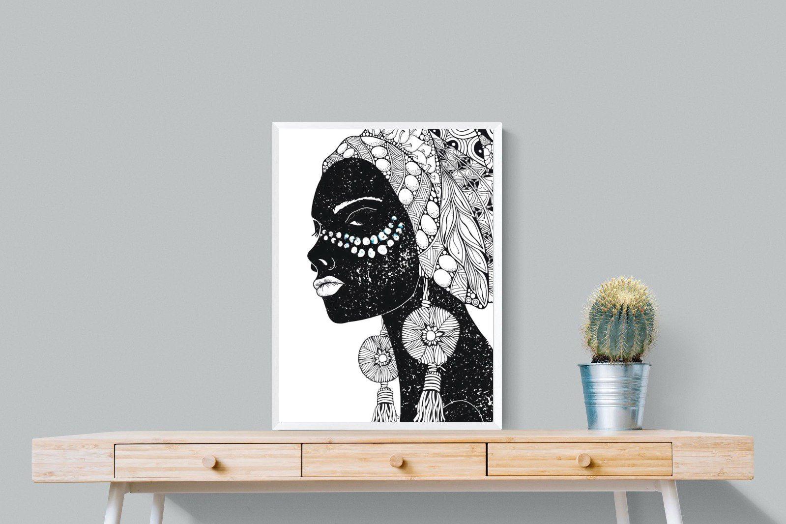 Diva D'Afrique-Wall_Art-60 x 80cm-Mounted Canvas-White-Pixalot