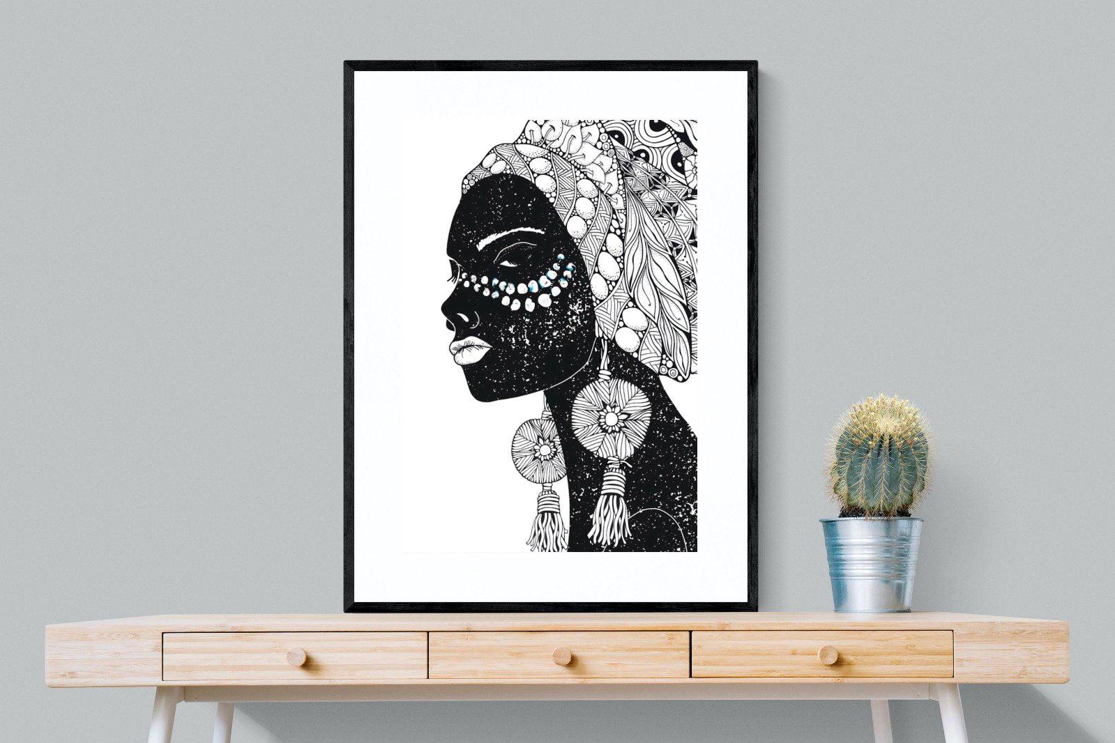 Diva D'Afrique-Wall_Art-75 x 100cm-Framed Print-Black-Pixalot