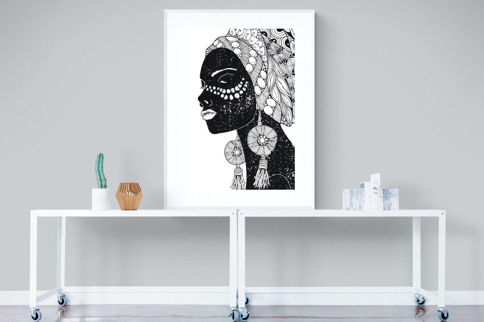 Diva D'Afrique-Wall_Art-90 x 120cm-Framed Print-White-Pixalot