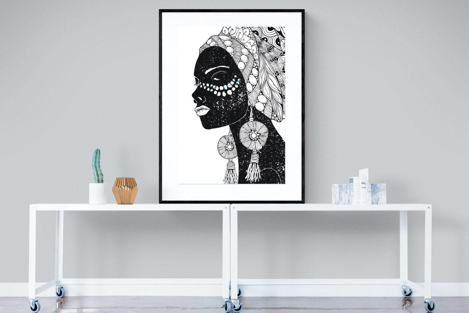 Diva D'Afrique-Wall_Art-90 x 120cm-Framed Print-Black-Pixalot