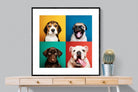 Dogs Being Dogs-Wall_Art-100 x 100cm-Framed Print-Black-Pixalot