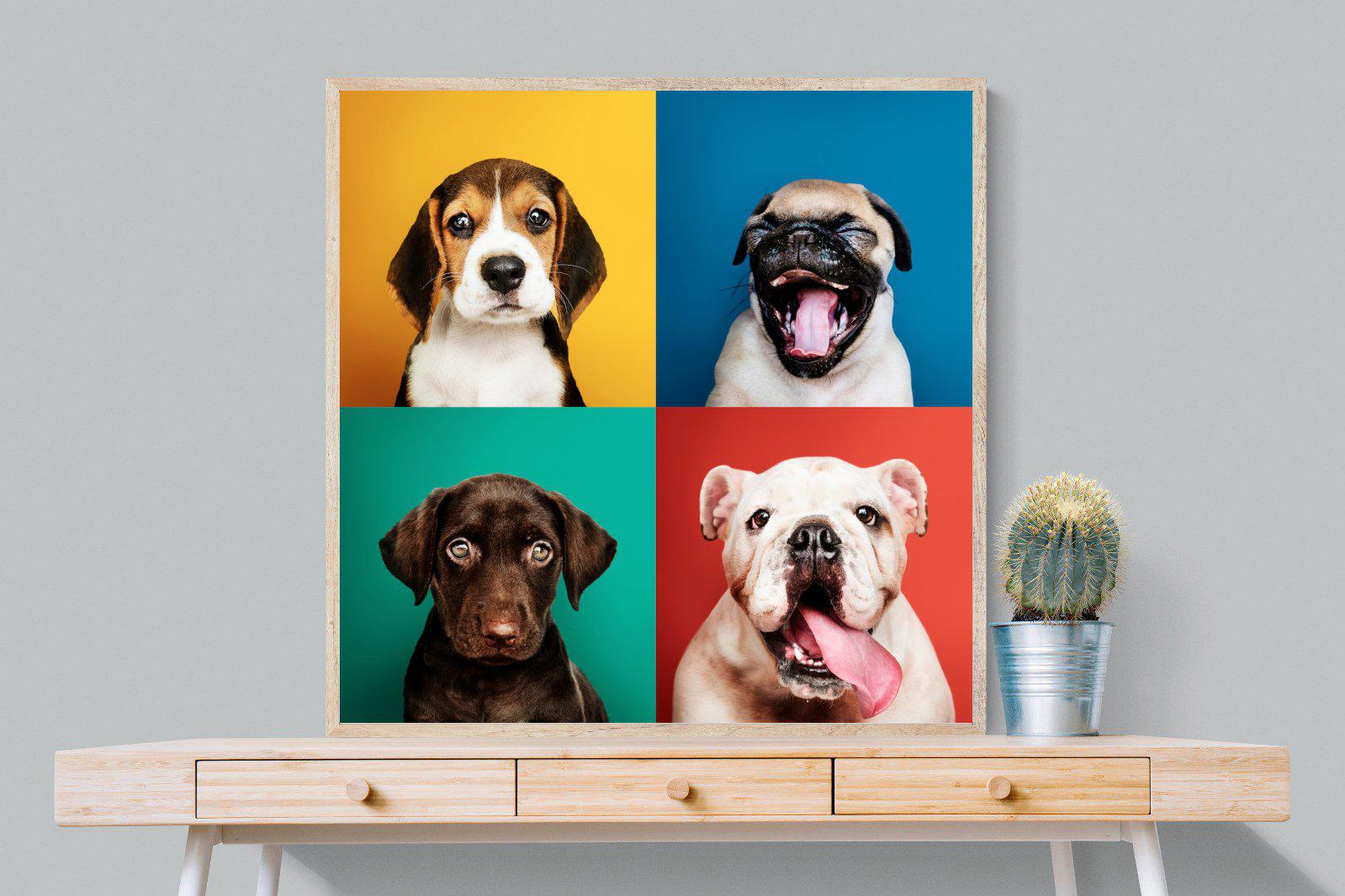 Dogs Being Dogs-Wall_Art-100 x 100cm-Mounted Canvas-Wood-Pixalot