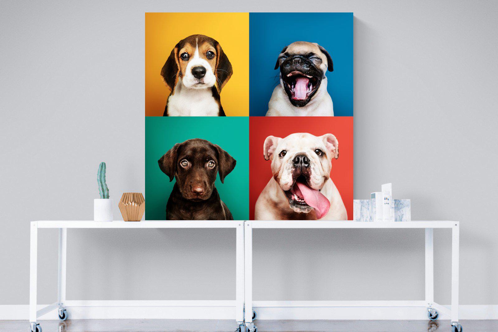 Dogs Being Dogs-Wall_Art-120 x 120cm-Mounted Canvas-No Frame-Pixalot