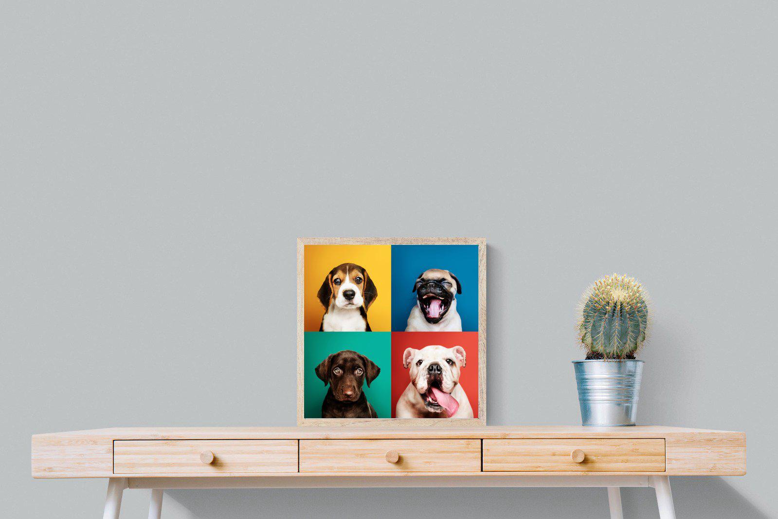 Dogs Being Dogs-Wall_Art-50 x 50cm-Mounted Canvas-Wood-Pixalot