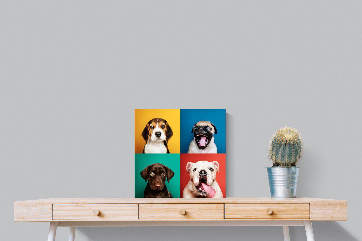 Dogs Being Dogs-Wall_Art-50 x 50cm-Mounted Canvas-No Frame-Pixalot