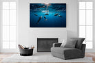 Dolphins-Wall_Art-150 x 100cm-Mounted Canvas-No Frame-Pixalot