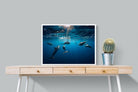 Dolphins-Wall_Art-80 x 60cm-Mounted Canvas-White-Pixalot