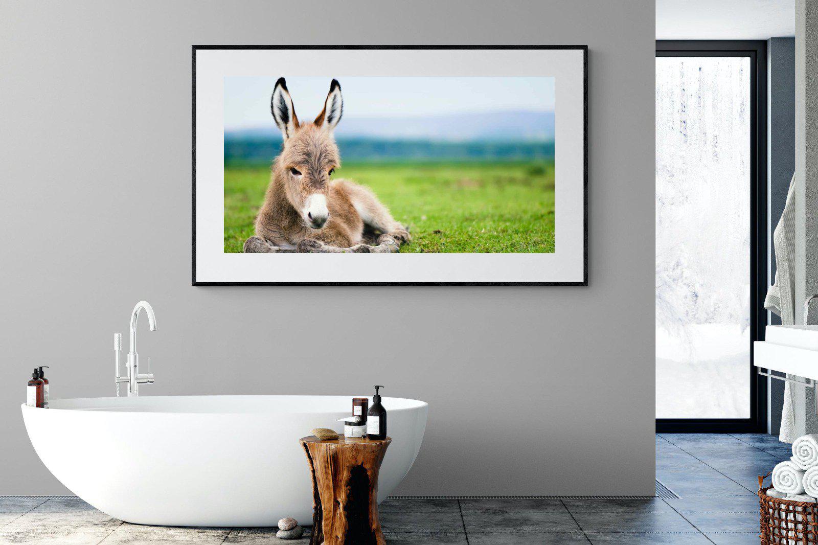 Donkey Foal-Wall_Art-180 x 110cm-Framed Print-Black-Pixalot